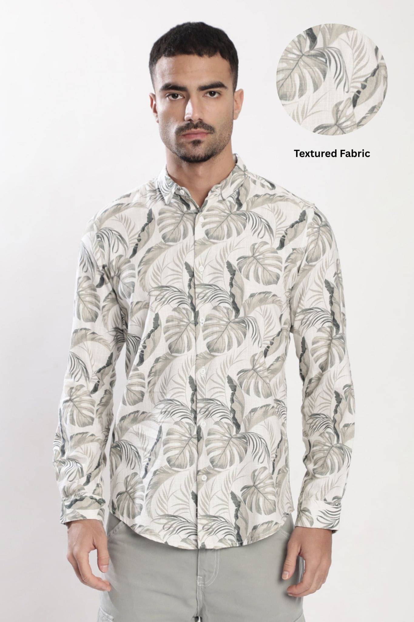 Bene Kleed 100% Cotton Slim Fit Printed Full Sleeves Men's Casual Shirt - Cream ( Pack of 1 ) Bene Kleed 100% Cotton Slim Fit Printed Full Sleeves Men's Casual Shirt - Cream ( Pack of 1 )