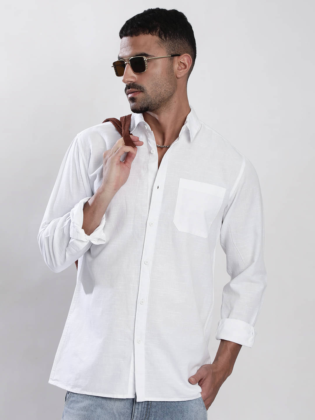 Bene Kleed Cotton Blend Regular Fit Solids Full Sleeves Men's Casual Shirt - White ( Pack of 1 ) Bene Kleed Cotton Blend Regular Fit Solids Full Sleeves Men's Casual Shirt - White ( Pack of 1 )