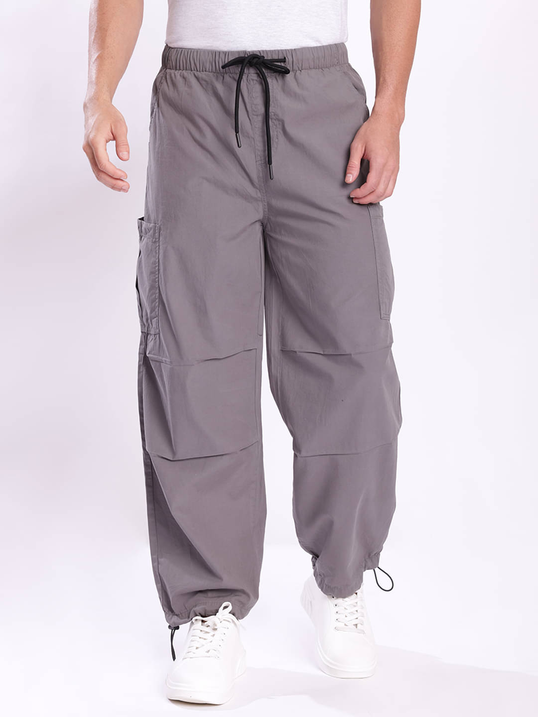     			Bene Kleed Loose Flat Men's Cargos - Grey ( Pack of 1 )