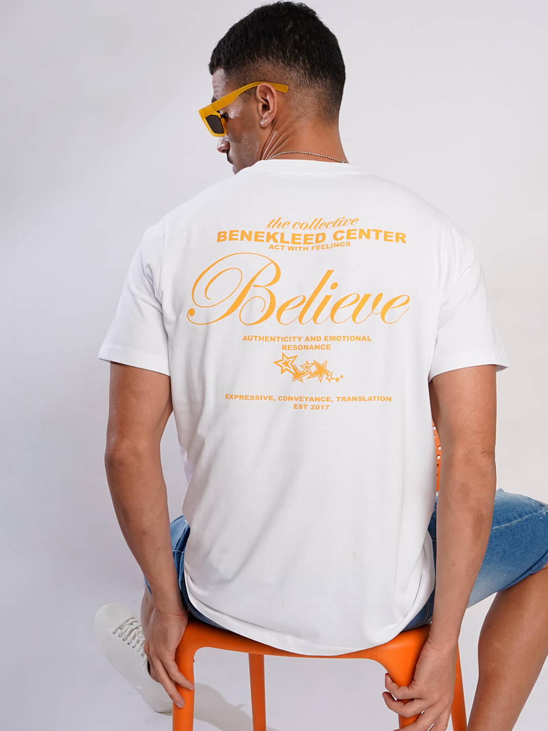 Bene Kleed Men 100% Cotton Regular Fit Printed T-Shirt ( White ) Bene Kleed Men 100% Cotton Regular Fit Printed T-Shirt ( White )