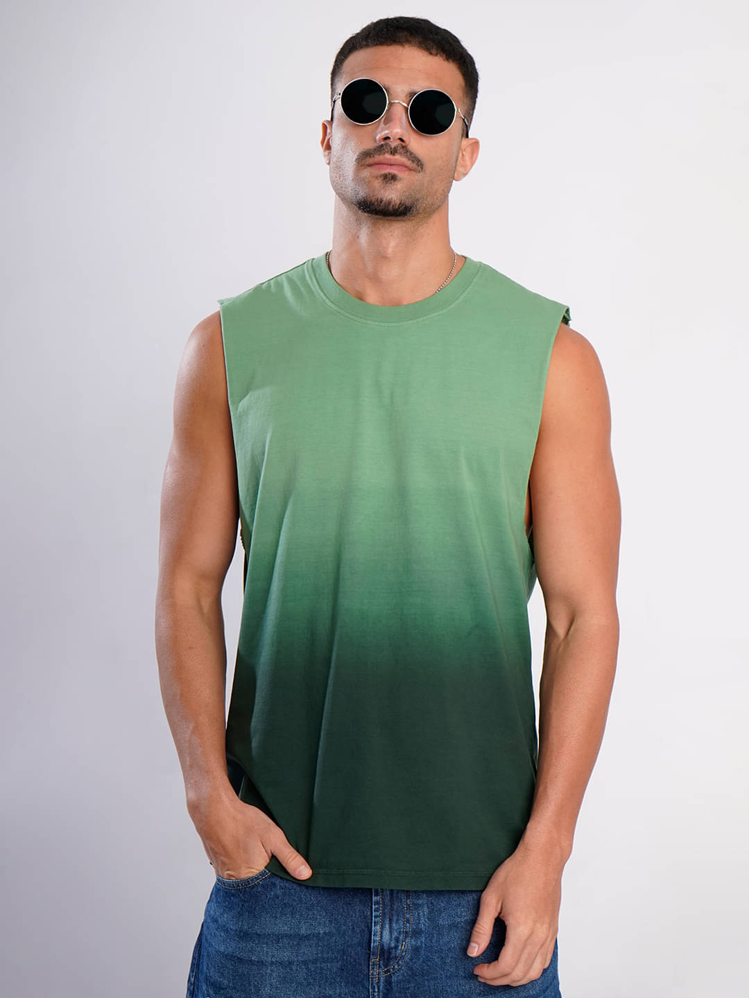     			Bene Kleed Men 100% Cotton Relaxed Fit Dyed T-Shirt ( Green )
