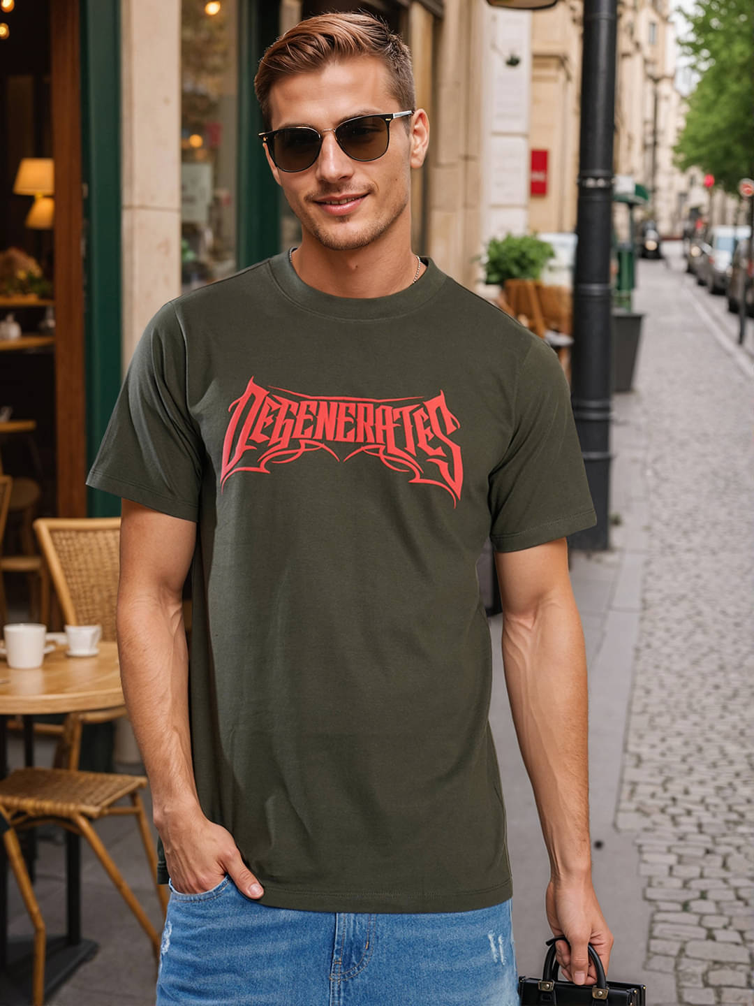 Bene Kleed Men 100% Cotton Regular Fit Printed T-Shirt ( Green ) Bene Kleed Men 100% Cotton Regular Fit Printed T-Shirt ( Green )