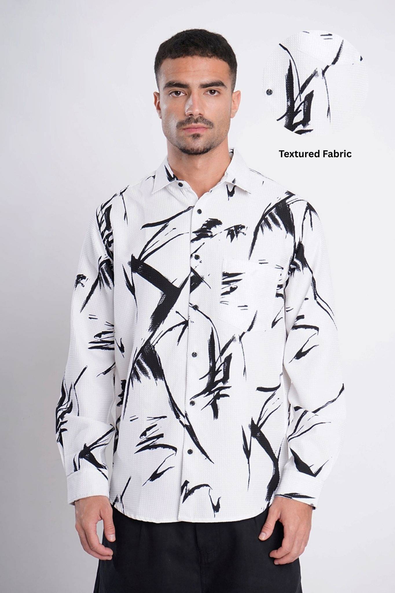Bene Kleed Polyester Regular Fit Self Design Full Sleeves Men's Casual Shirt - White ( Pack of 1 ) Bene Kleed Polyester Regular Fit Self Design Full Sleeves Men's Casual Shirt - White ( Pack of 1 )
