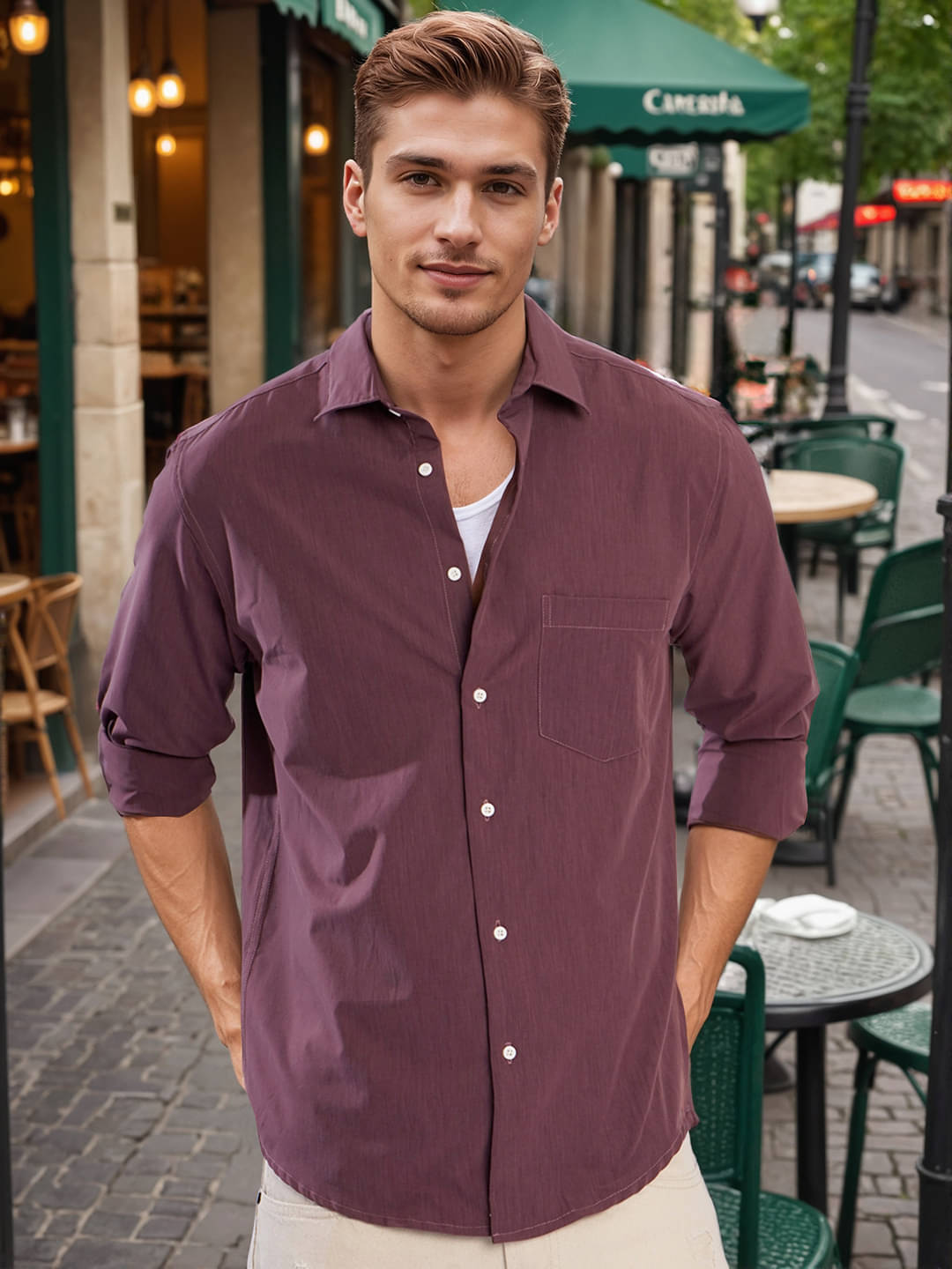     			Bene Kleed Polyester Regular Fit Solids Full Sleeves Men's Casual Shirt - Peach ( Pack of 1 )