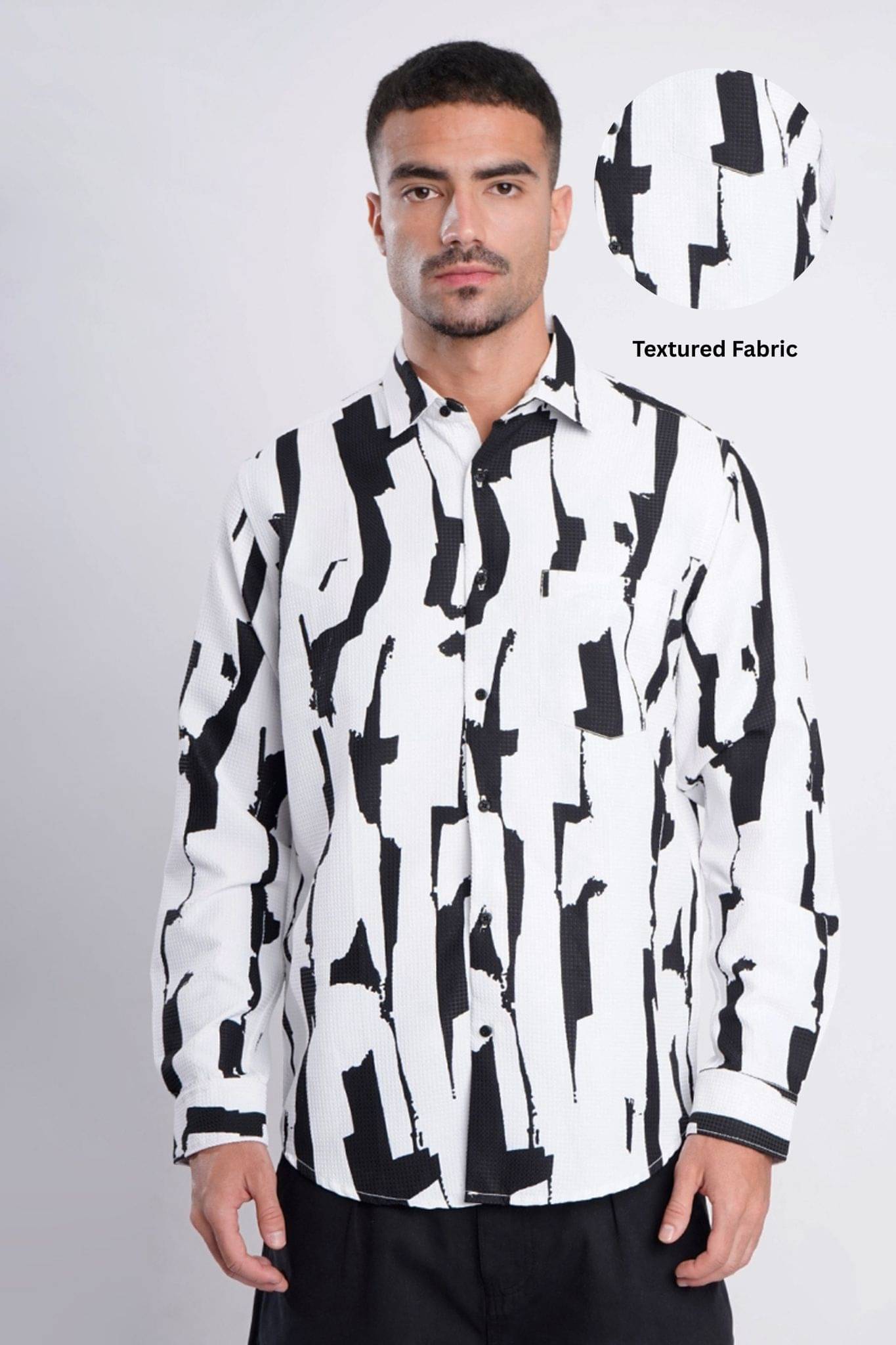     			Bene Kleed Polyester Regular Fit Self Design Full Sleeves Men's Casual Shirt - White ( Pack of 1 )