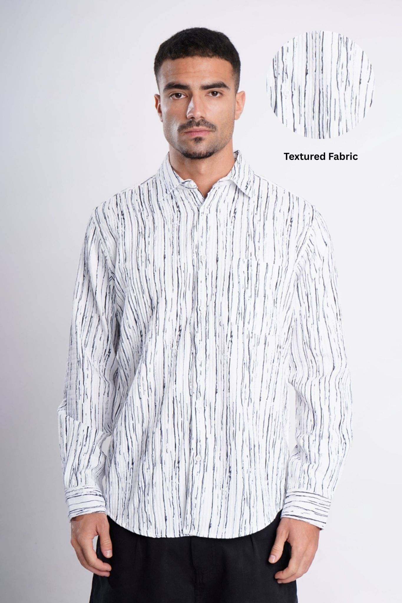     			Bene Kleed Polyester Regular Fit Self Design Full Sleeves Men's Casual Shirt - White ( Pack of 1 )