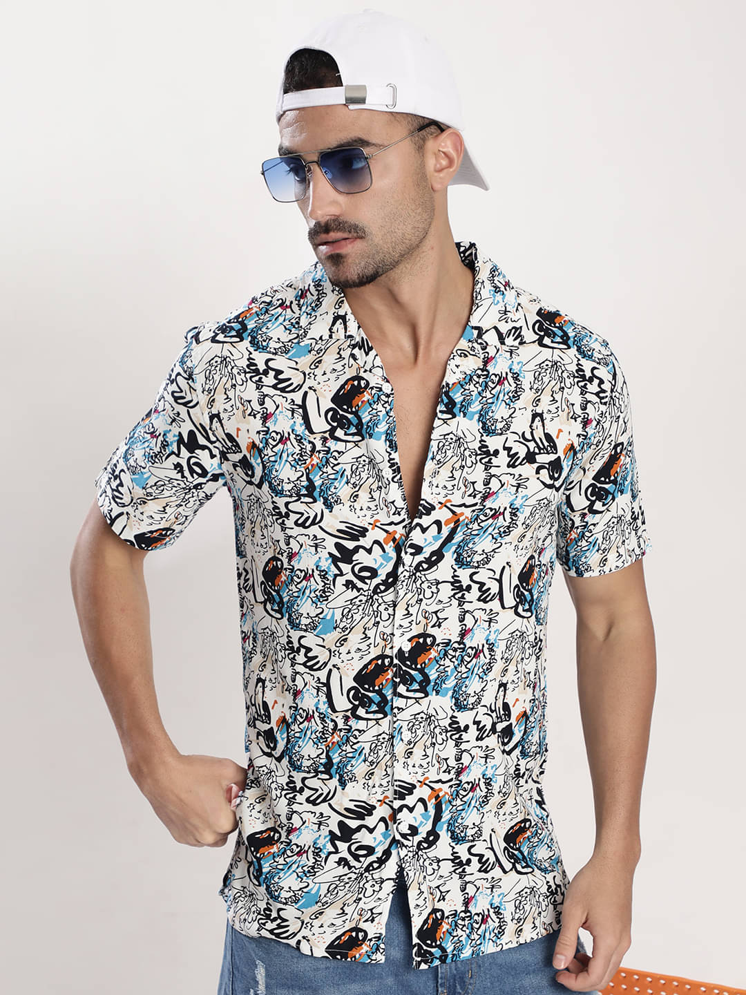 Bene Kleed Rayon Regular Fit Printed Half Sleeves Men's Casual Shirt - Multicolor ( Pack of 1 ) Bene Kleed Rayon Regular Fit Printed Half Sleeves Men's Casual Shirt - Multicolor ( Pack of 1 )