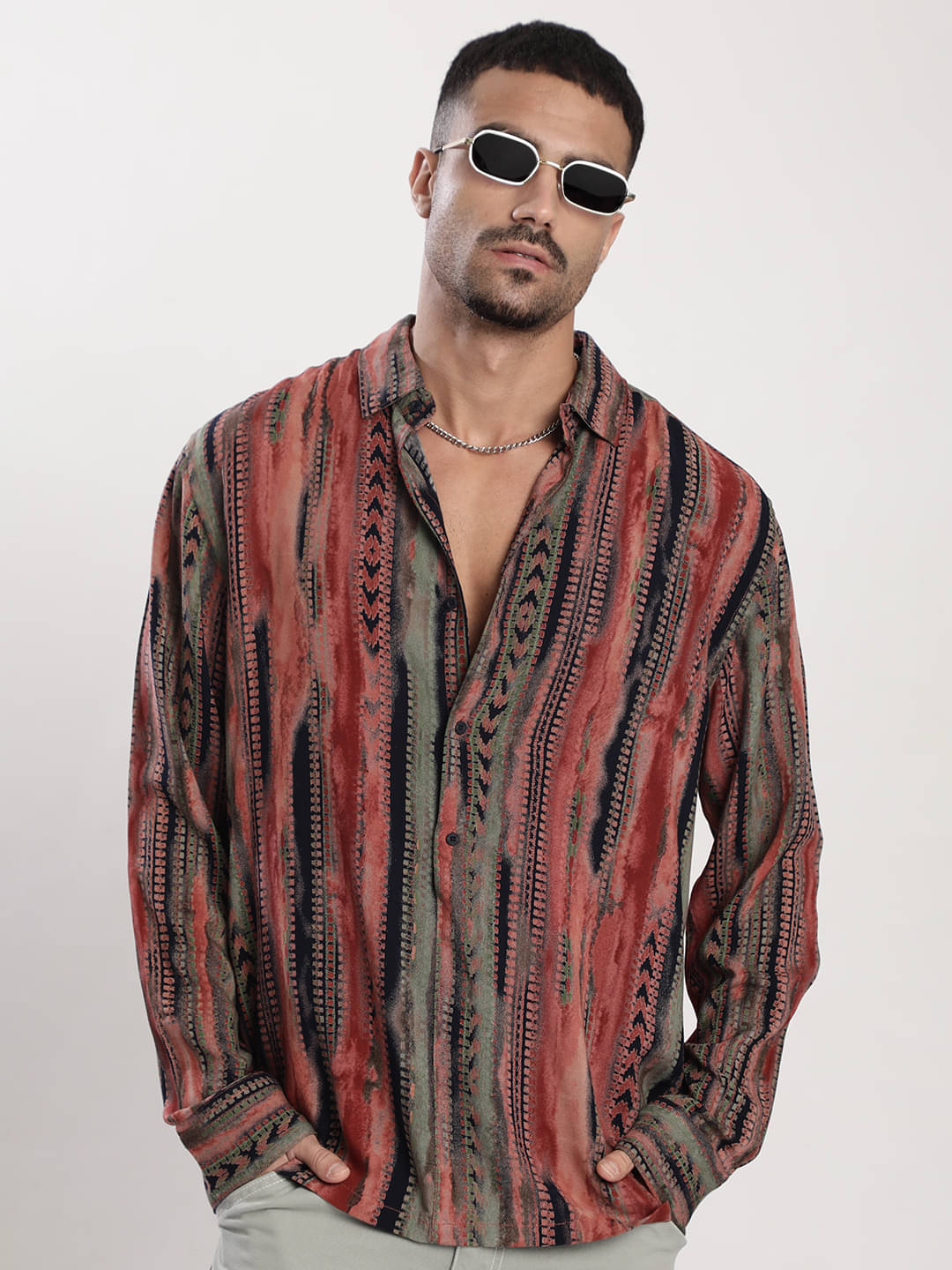     			Bene Kleed Rayon Relaxed Fit Printed Full Sleeves Men's Casual Shirt - Multicolor ( Pack of 1 )