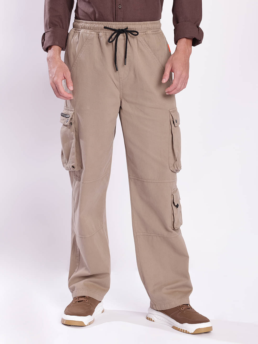     			Bene Kleed Relax Flat Men's Cargos - Brown ( Pack of 1 )