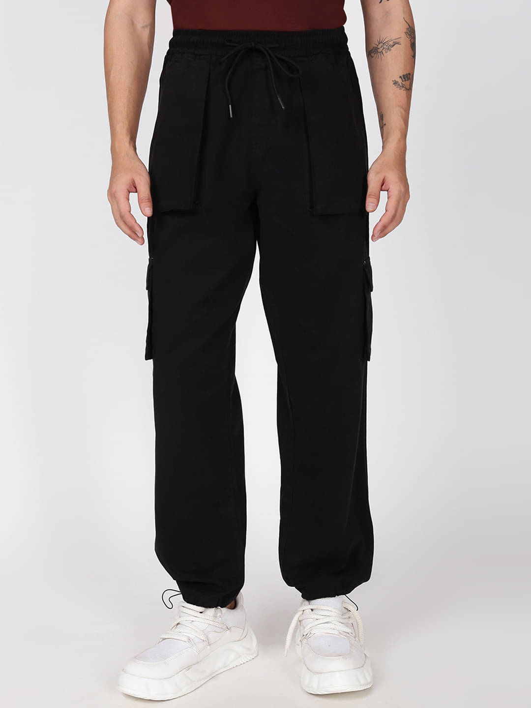     			Bene Kleed Relax Flat Men's Cargos - Black ( Pack of 1 )