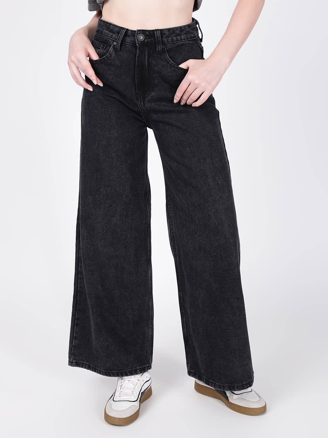 Bene Kleed Women Wide Leg Waist Jeans - Jeans | Buy online on ZillyBuy