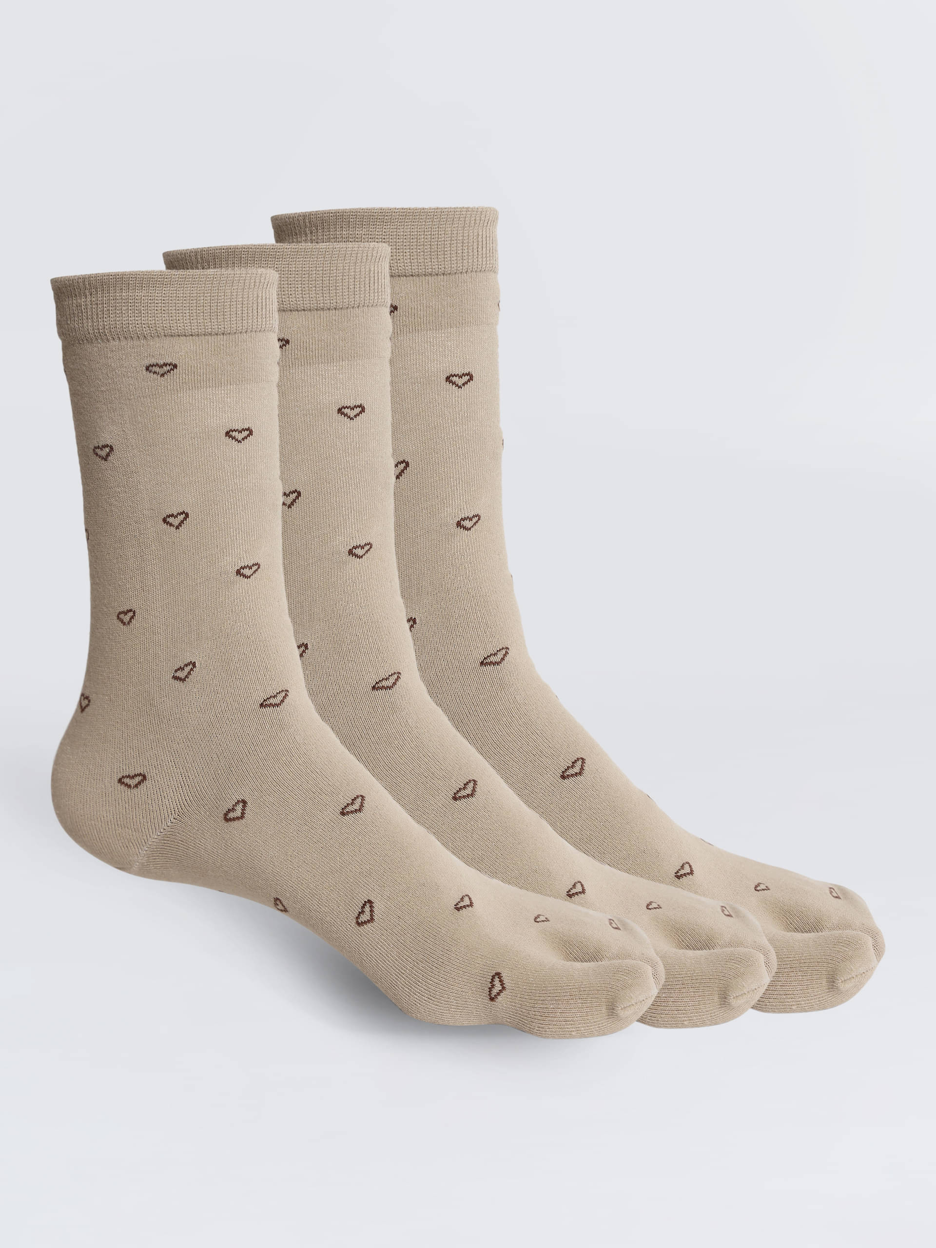     			Camey Pack of 3 Women's Cotton Thumb Socks ( Skin Color )