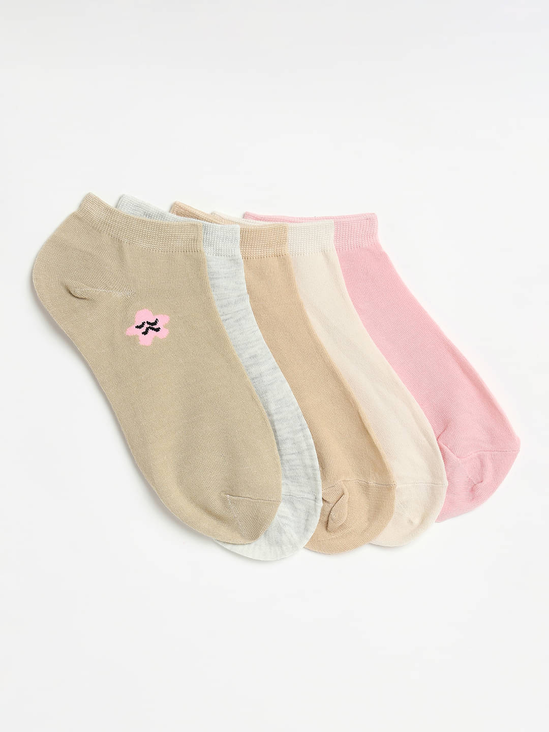 Camey Pack of 5 Women's Cotton Blend No Show Socks ( Multicolor ) Camey Pack of 5 Women's Cotton Blend No Show Socks ( Multicolor )