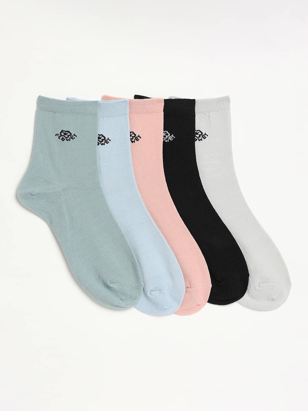     			Camey Pack of 5 Women's Cotton Blend Ankle Length Socks ( Multicolor )