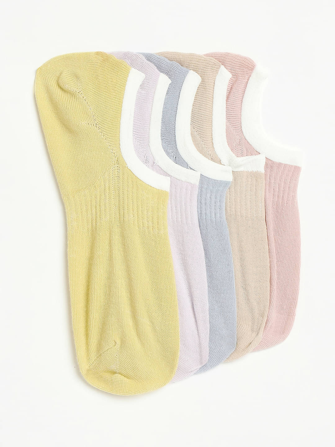 Camey Pack of 5 Women's Cotton Blend No Show Socks ( Multicolor ) Camey Pack of 5 Women's Cotton Blend No Show Socks ( Multicolor )