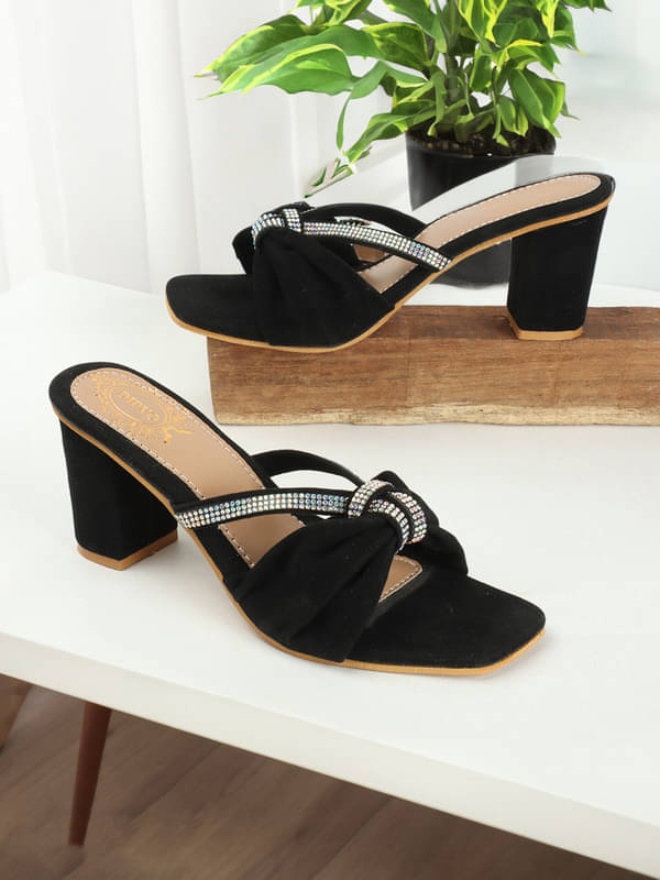     			DIPYO Black Women's Slip On Heels