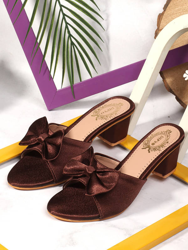     			DIPYO Brown Women's Slip On Heels