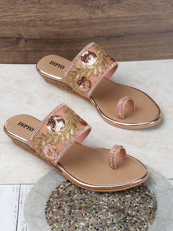 DIPYO Peach Women's Slip On Heels DIPYO Peach Women's Slip On Heels