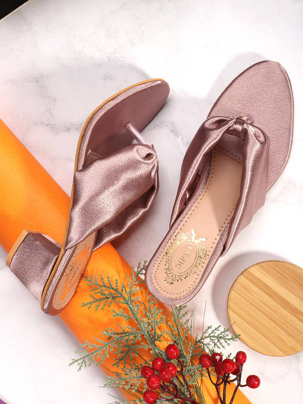 DIPYO Peach Women's Slip On Heels DIPYO Peach Women's Slip On Heels