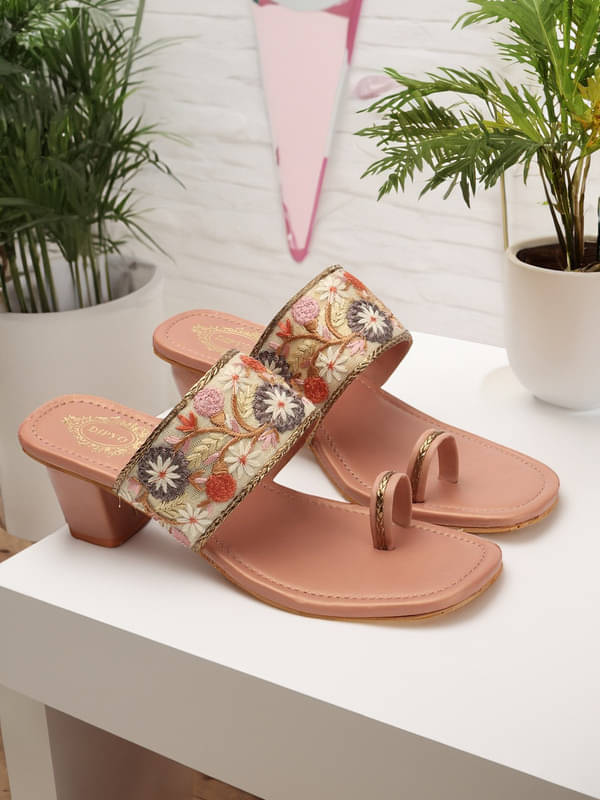     			DIPYO Pink Women's Slip On Heels