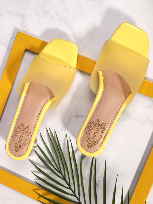 DIPYO Yellow Women's Sandal Heels DIPYO Yellow Women's Sandal Heels