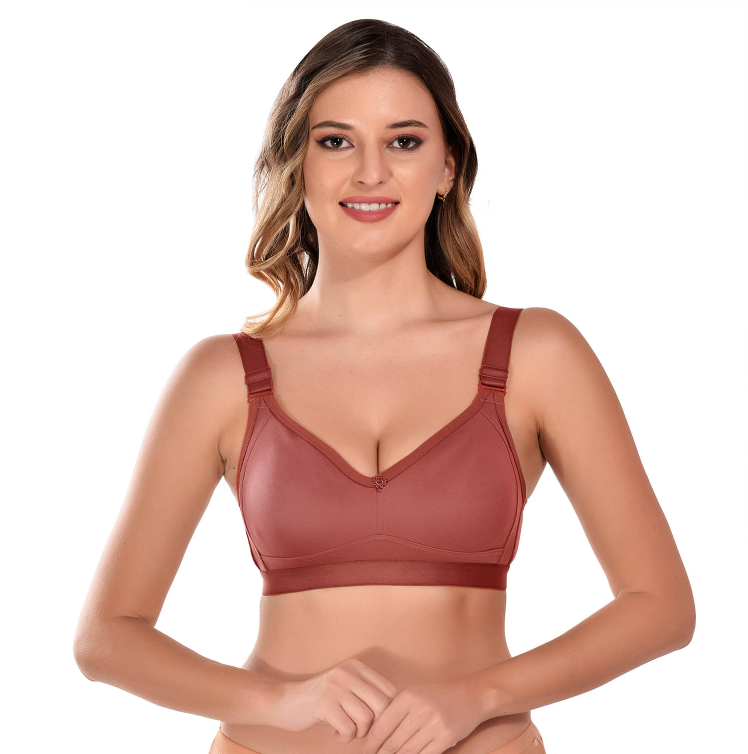     			Elina Pack of 1 Cotton Non Padded Minimizer Bra For Women ( Maroon )