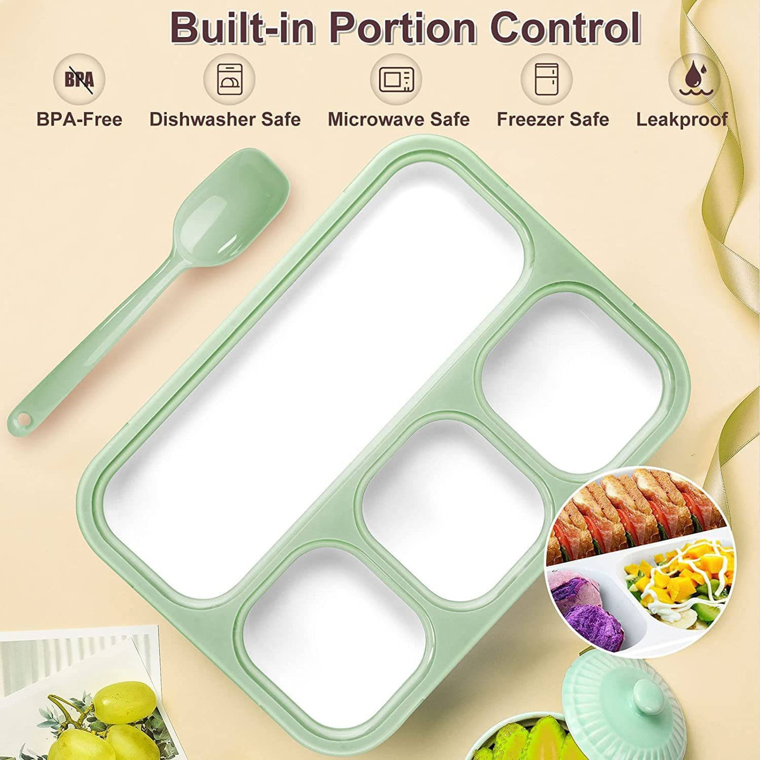 FIVANIO 4 COMPARTMENT LUNCH BOX Plastic Insulated Lunch Box 1 - Container ( Pack of 1 ) FIVANIO 4 COMPARTMENT LUNCH BOX Plastic Insulated Lunch Box 1 - Container ( Pack of 1 )
