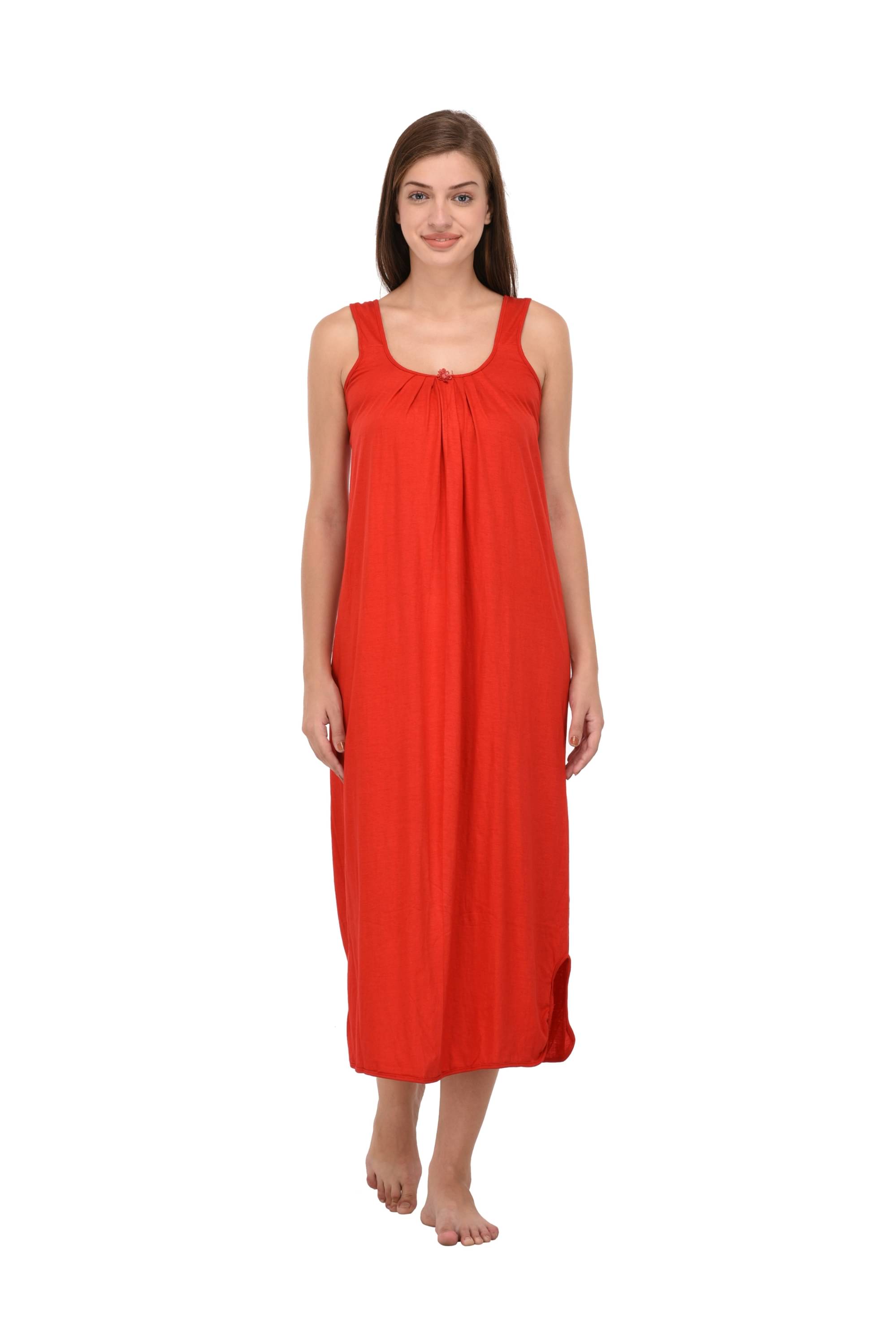     			Ishita Fashions Red Cotton Women's Nightwear Nighty & Night Gowns ( Pack of 1 )
