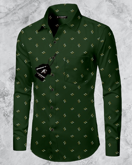     			J K Enterprise Rayon Regular Fit Printed Full Sleeves Men's Casual Shirt - Green ( Pack of 1 )