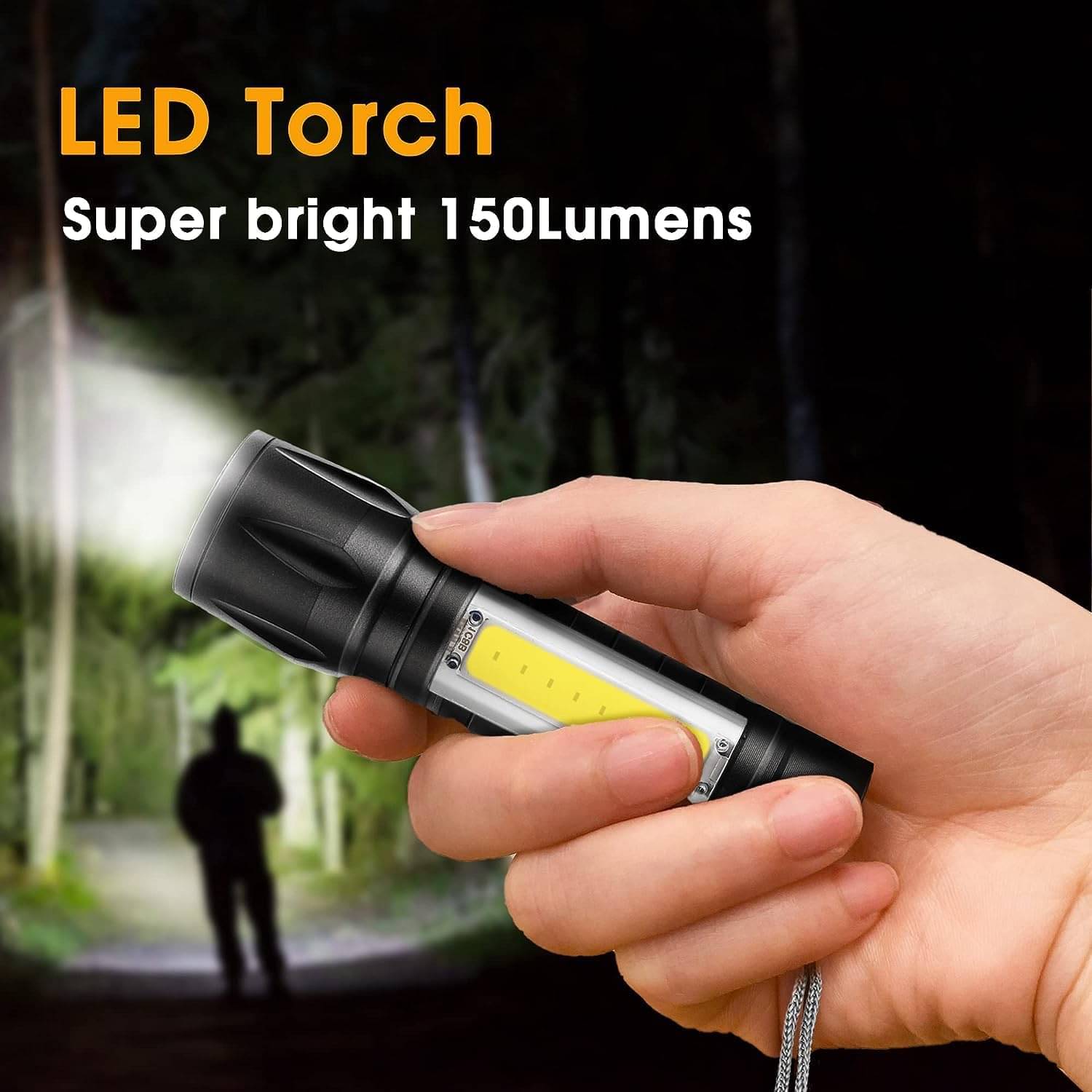     			J.O - 3W Rechargeable Flashlight Torch ( Pack of 1 )