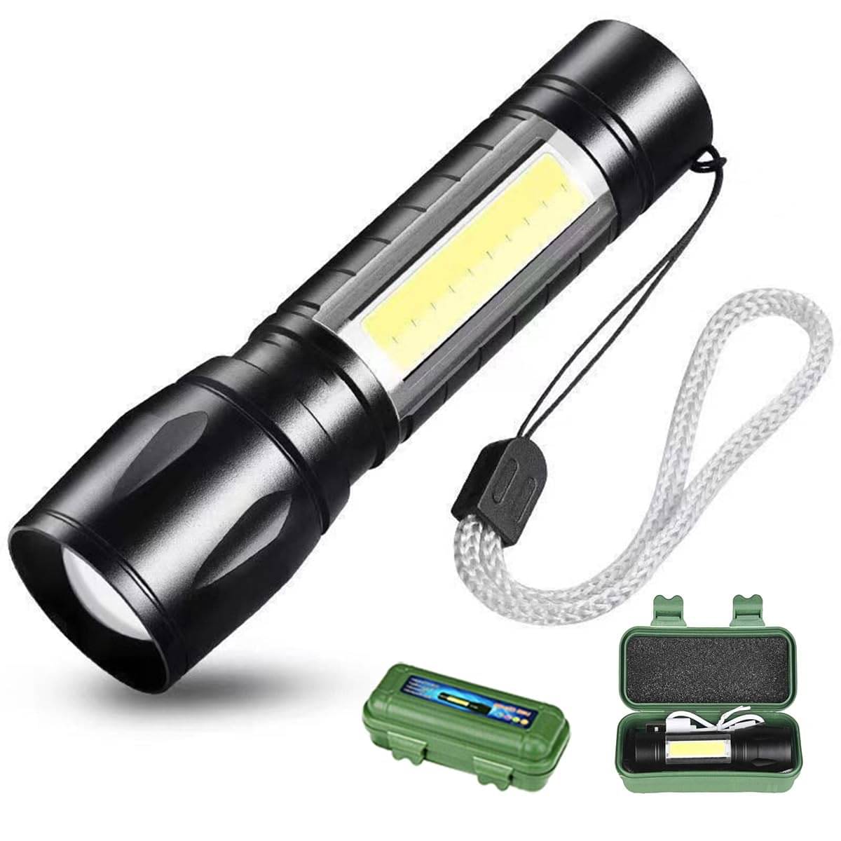     			J.O - 3W Rechargeable Flashlight Torch ( Pack of 1 )
