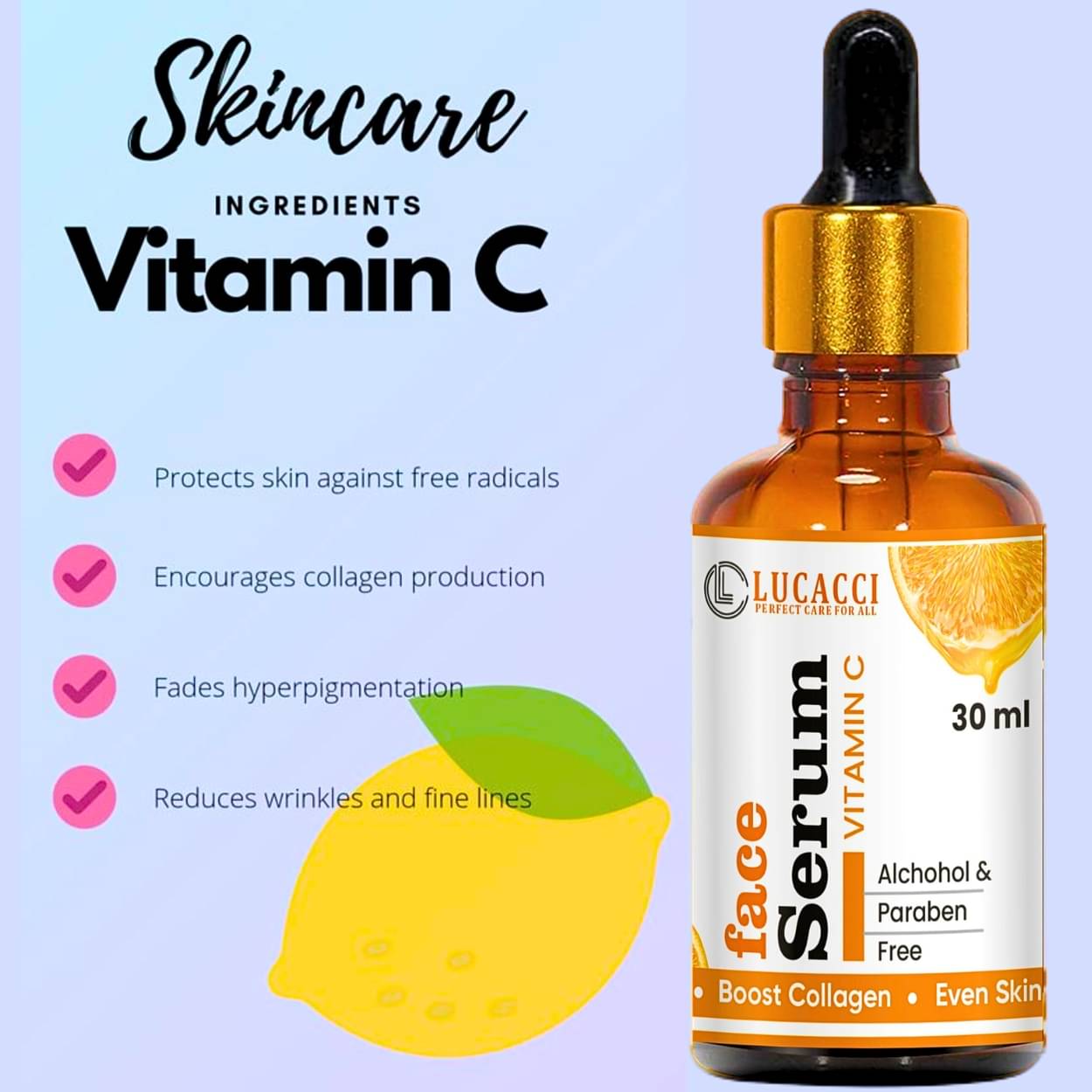 LUCACCI Face Serum Vitamin C Anti-Wrinkle For All Skin Type ( Pack of 1 ) LUCACCI Face Serum Vitamin C Anti-Wrinkle For All Skin Type ( Pack of 1 )