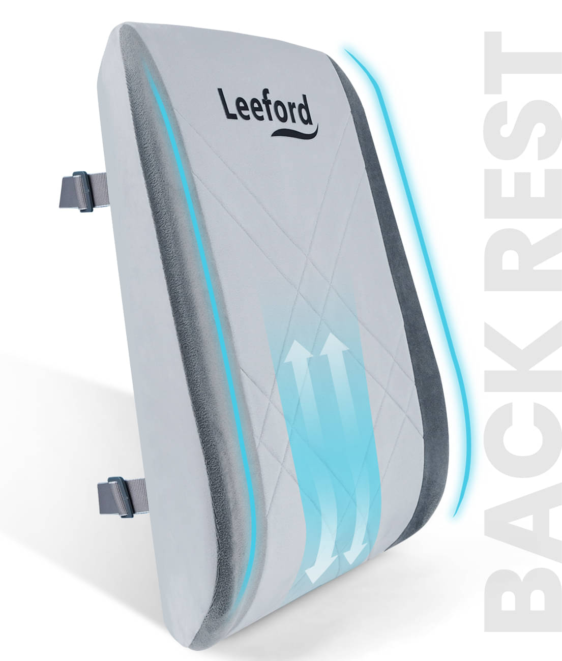     			Leeford Orthopedic Back Rest Cushion | Ergonomic Lumbar Support Pillow for Office Chair, Car & Home