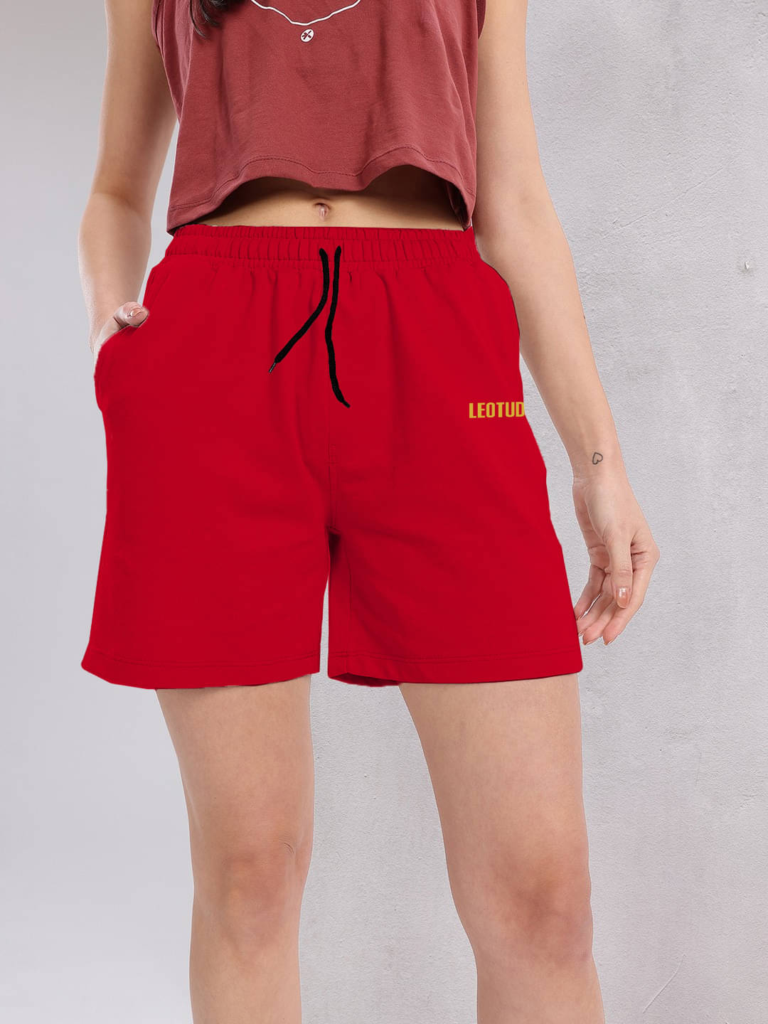     			Leotude Cotton Lycra Baggie - Red Single