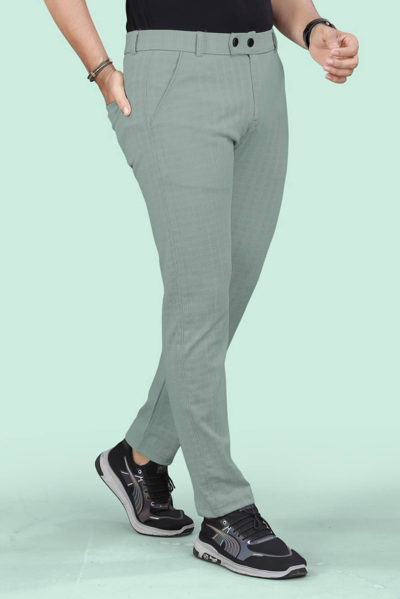 MENTIFIC Regular Flat Men's Formal Trouser - Light Green ( Pack of 1 ) - Trousers | Buy online on ZillyBuy