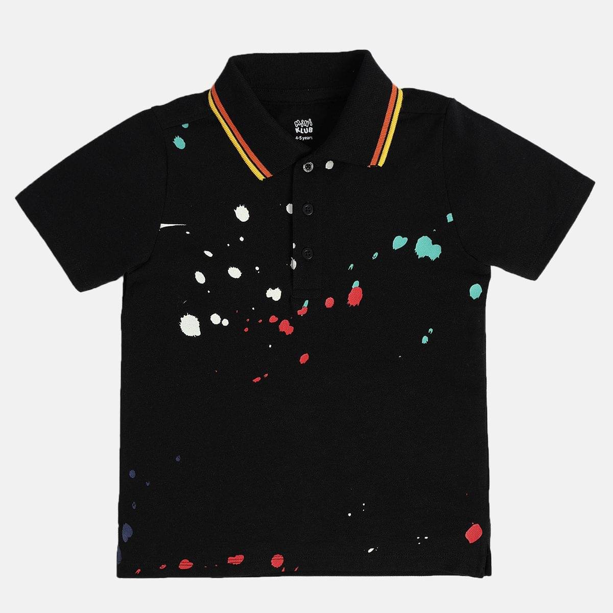     			MINI KLUB Pack of 1 Boys Cotton Polo T-Shirt ( Black )