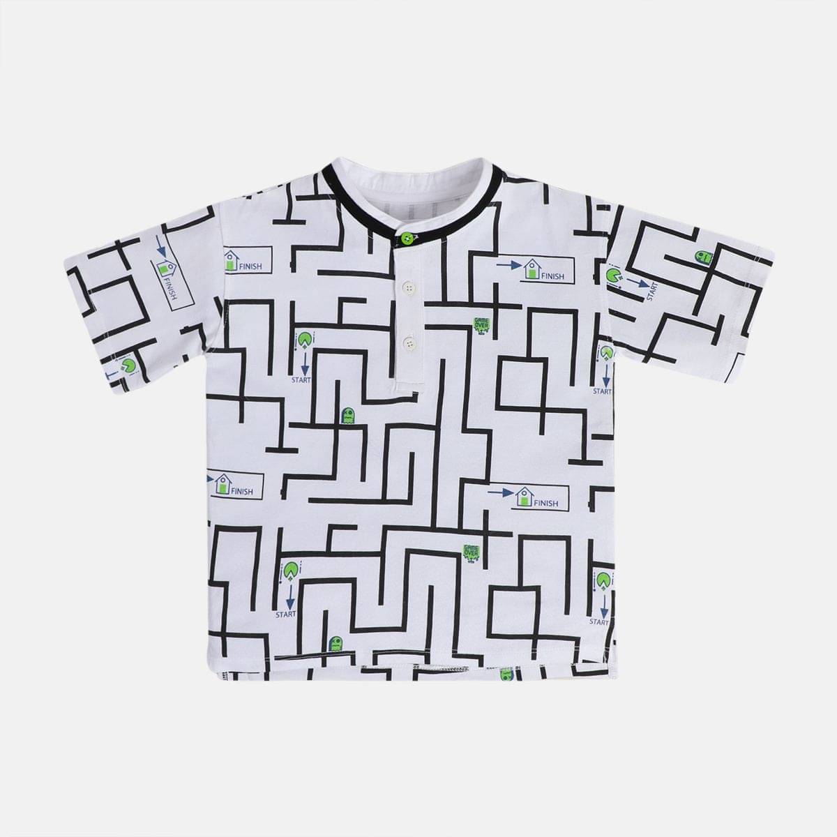     			MINI KLUB Pack of 1 Boys Cotton T-Shirt ( White )