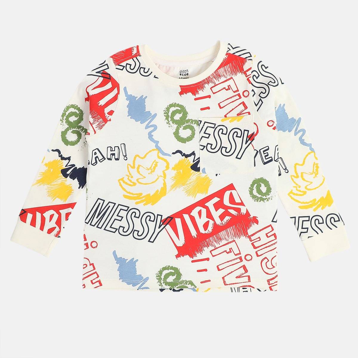     			MINI KLUB Pack of 1 Boys Cotton T-Shirt ( Off White )