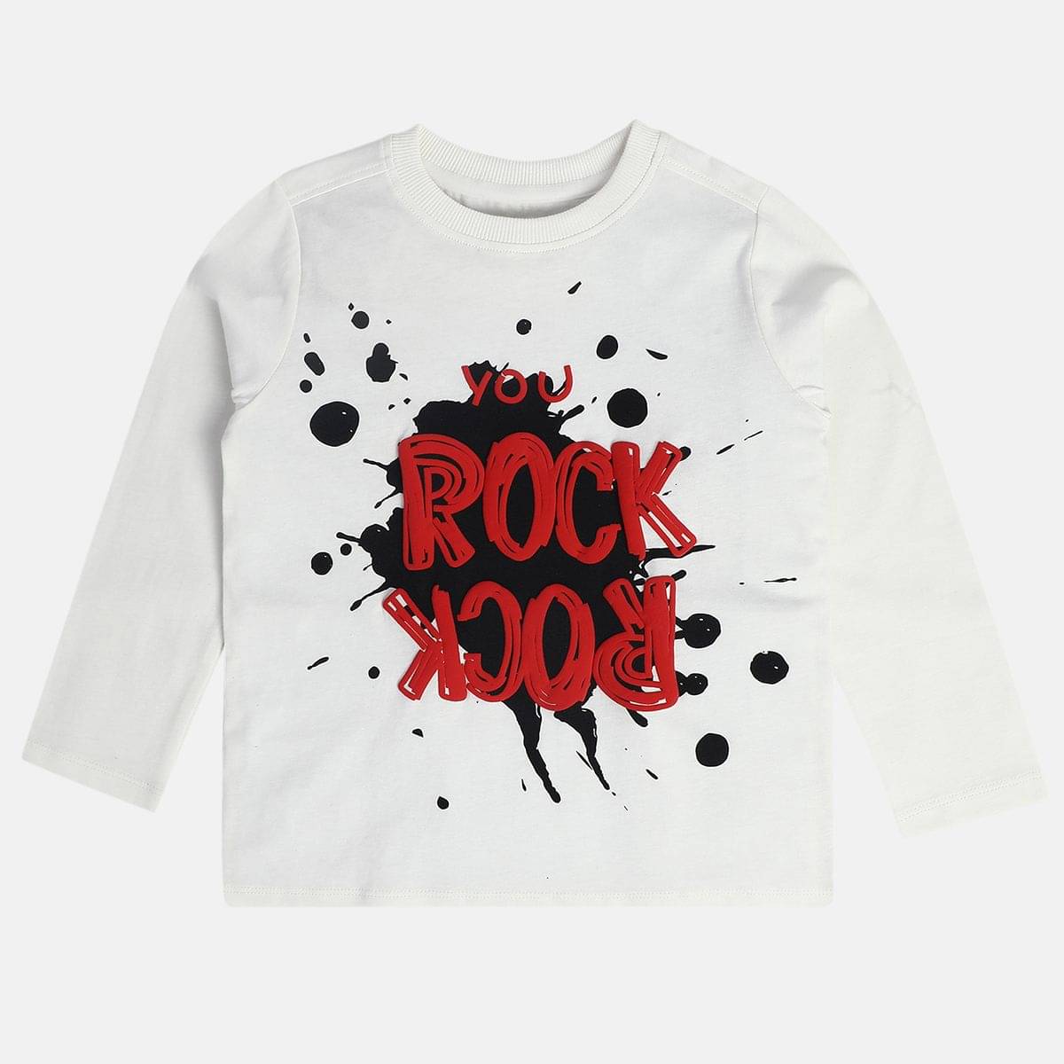     			MINI KLUB Pack of 1 Boys Cotton T-Shirt ( Off White )
