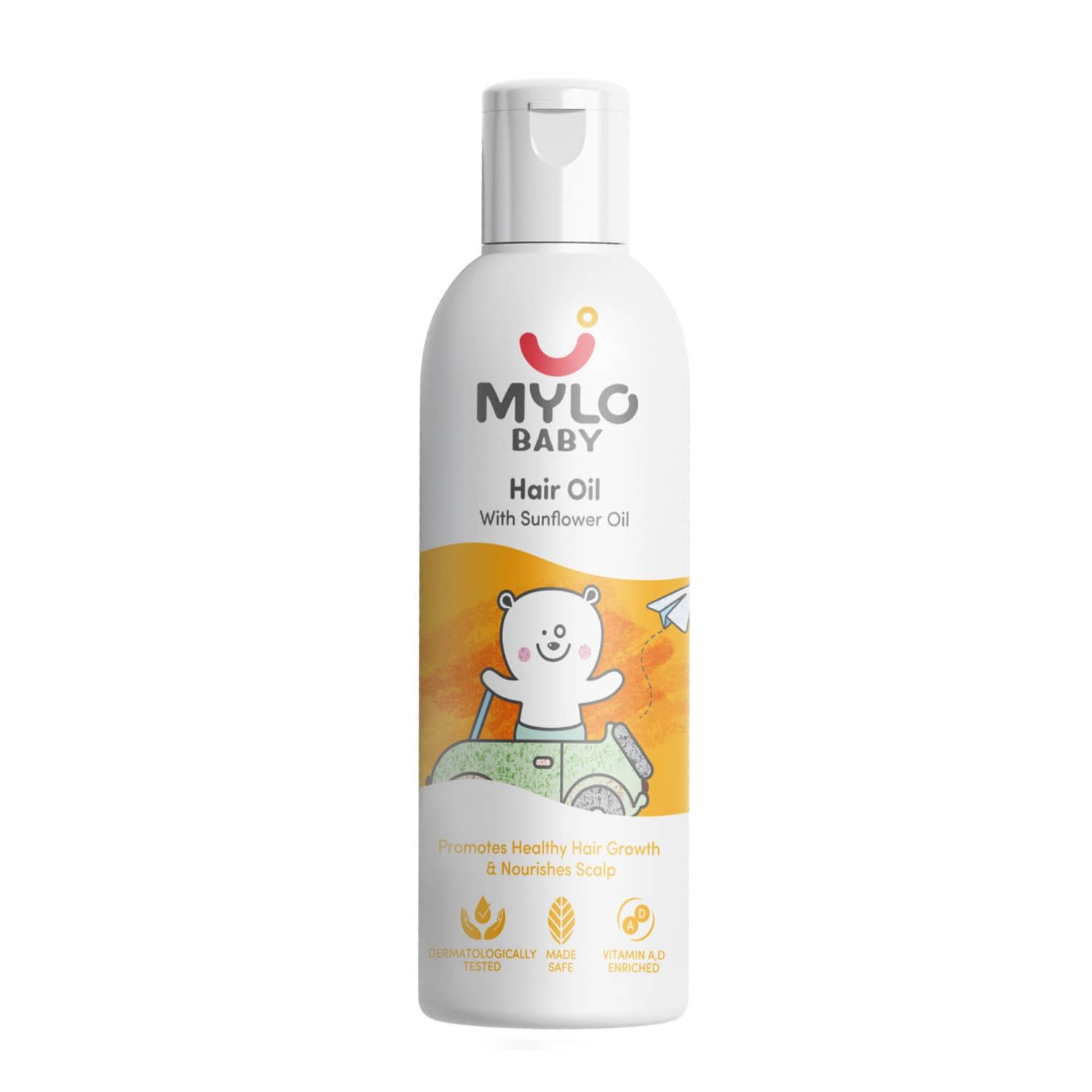 Mylo Baby Hair Oil 100ml | Dermatologically Tested & Made Safe Certified | Promotes Hair Growth | Soothes dry scalp