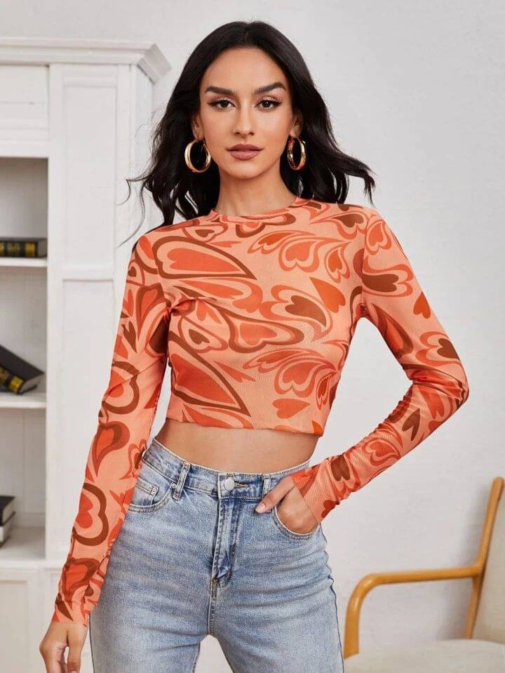     			NiloBerry Women's Lycra Crop Top ( Orange )