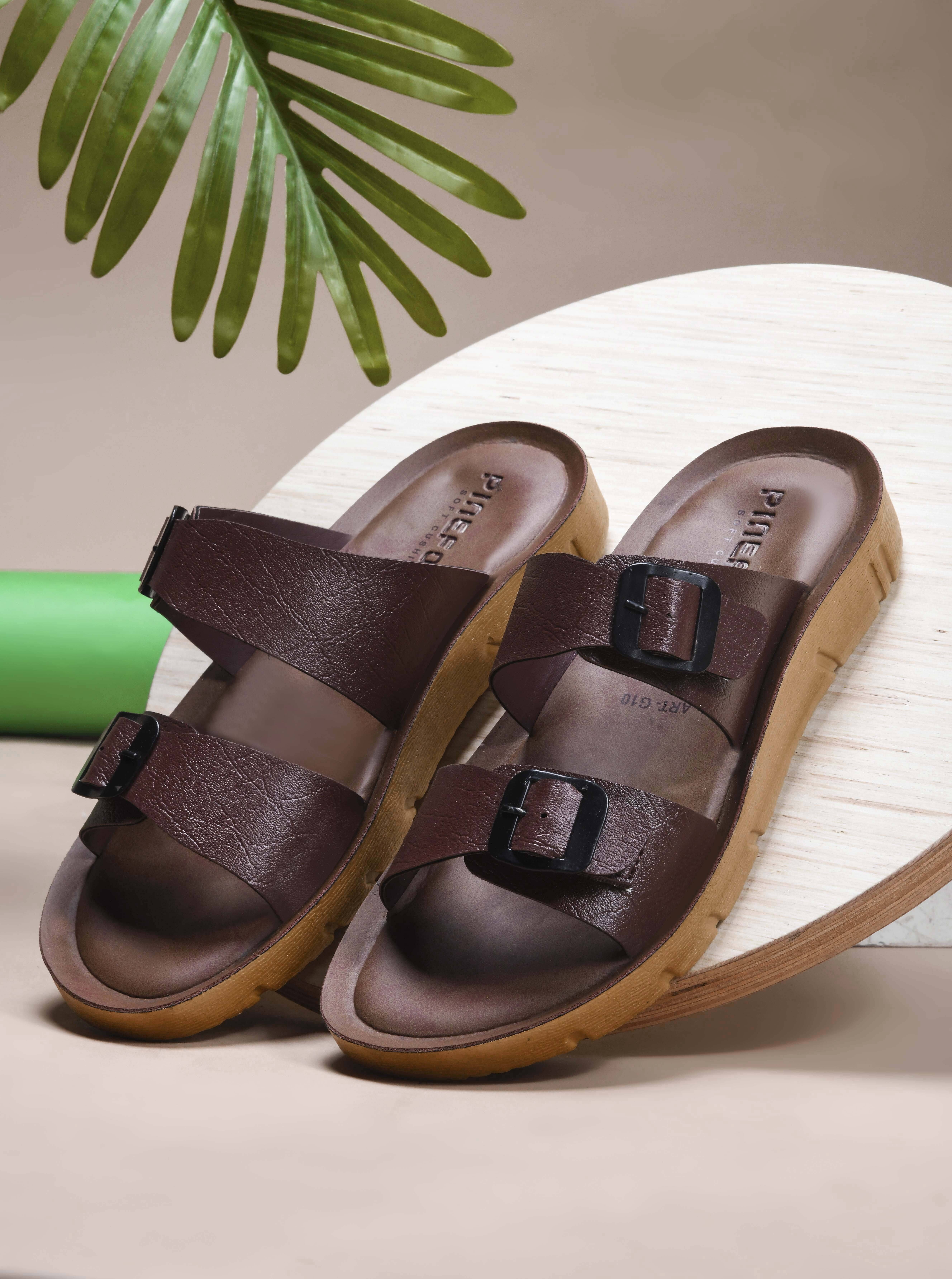 PUPINE Tan Men's Slide Flip Flop
