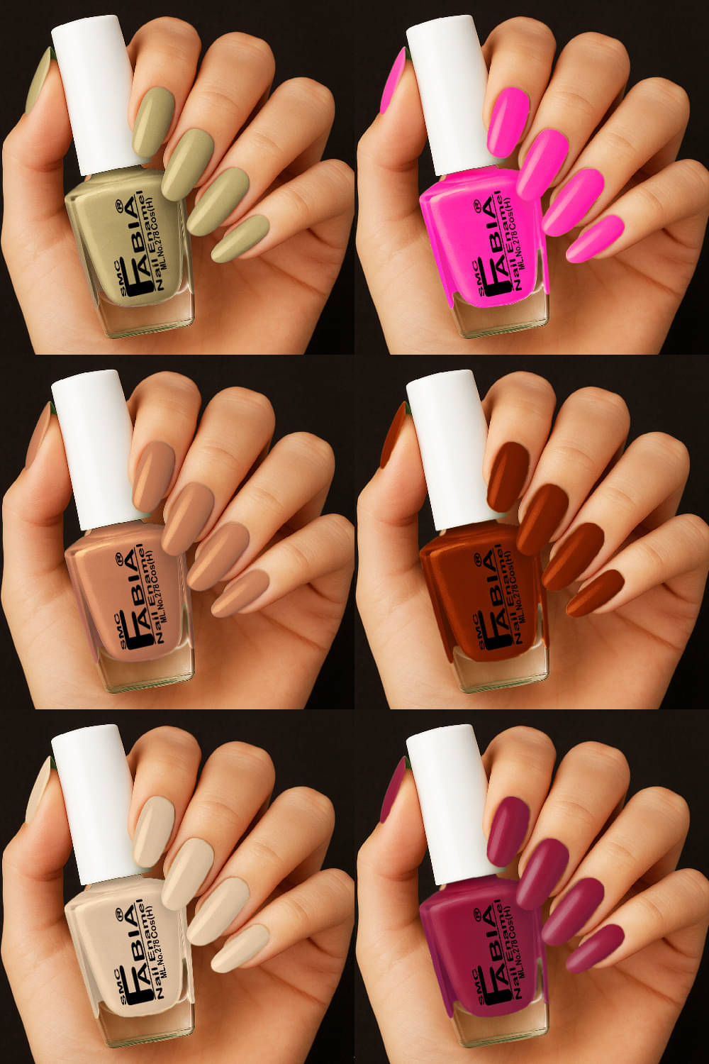     			SMCFABIA Multi Glossy Nail Polish 42 ( Pack of 6 )