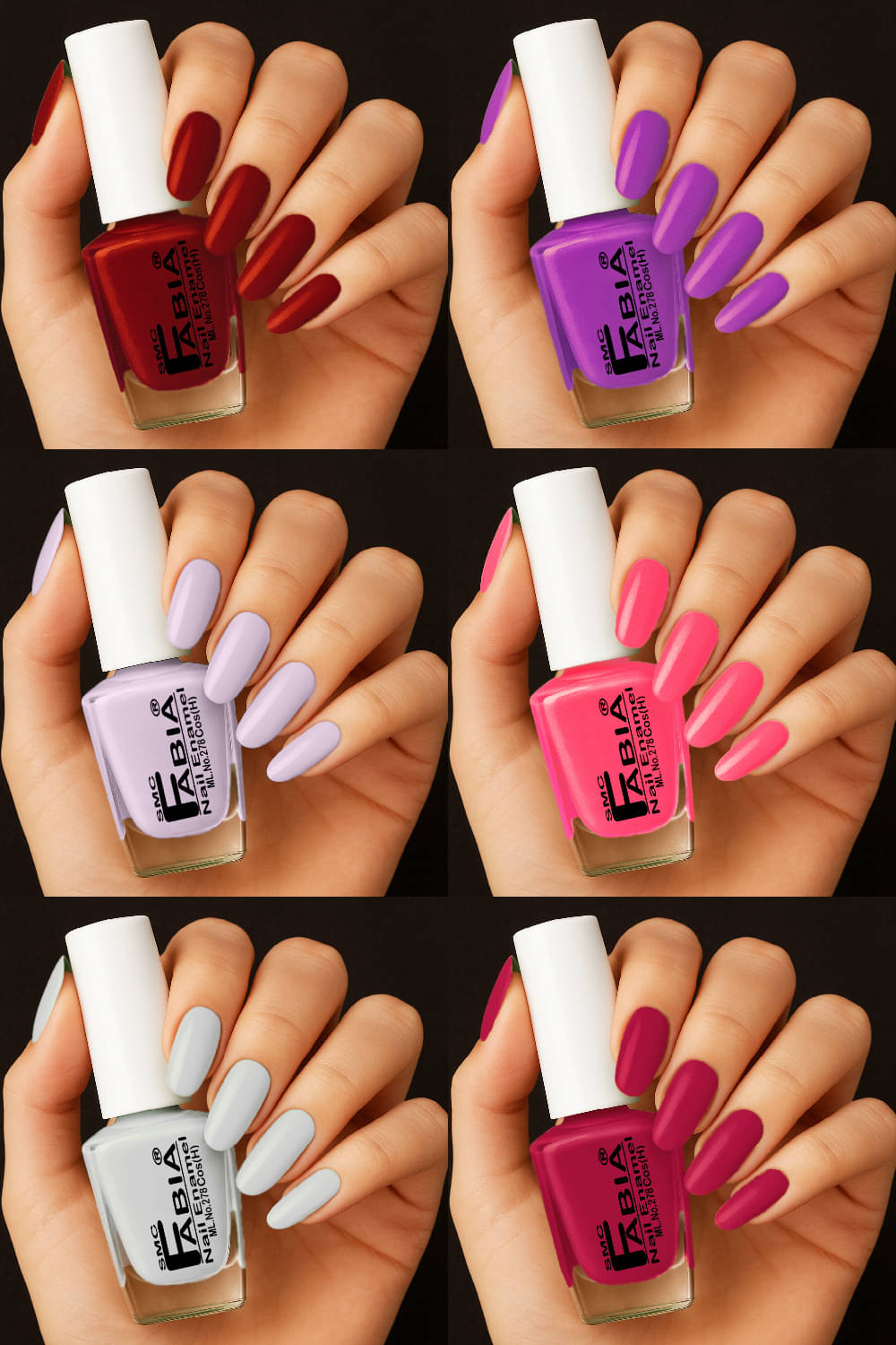     			SMCFABIA Multi Glossy Nail Polish 42 ( Pack of 6 )