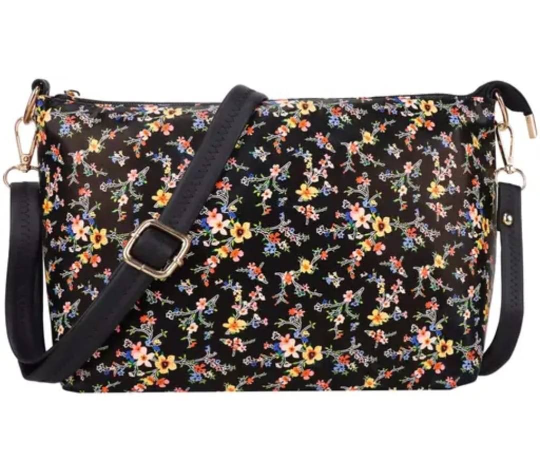     			Sagiron Black Printed Messenger Bag