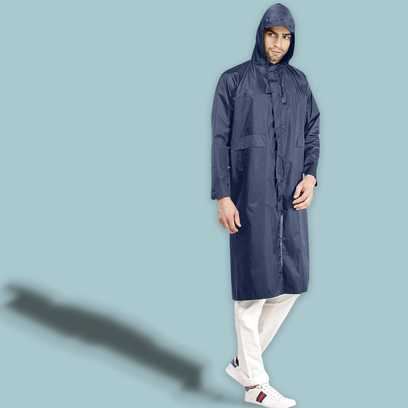     			Shakubhar Navy Blue Polyester Men's Raincoat ( Pack of 1 )