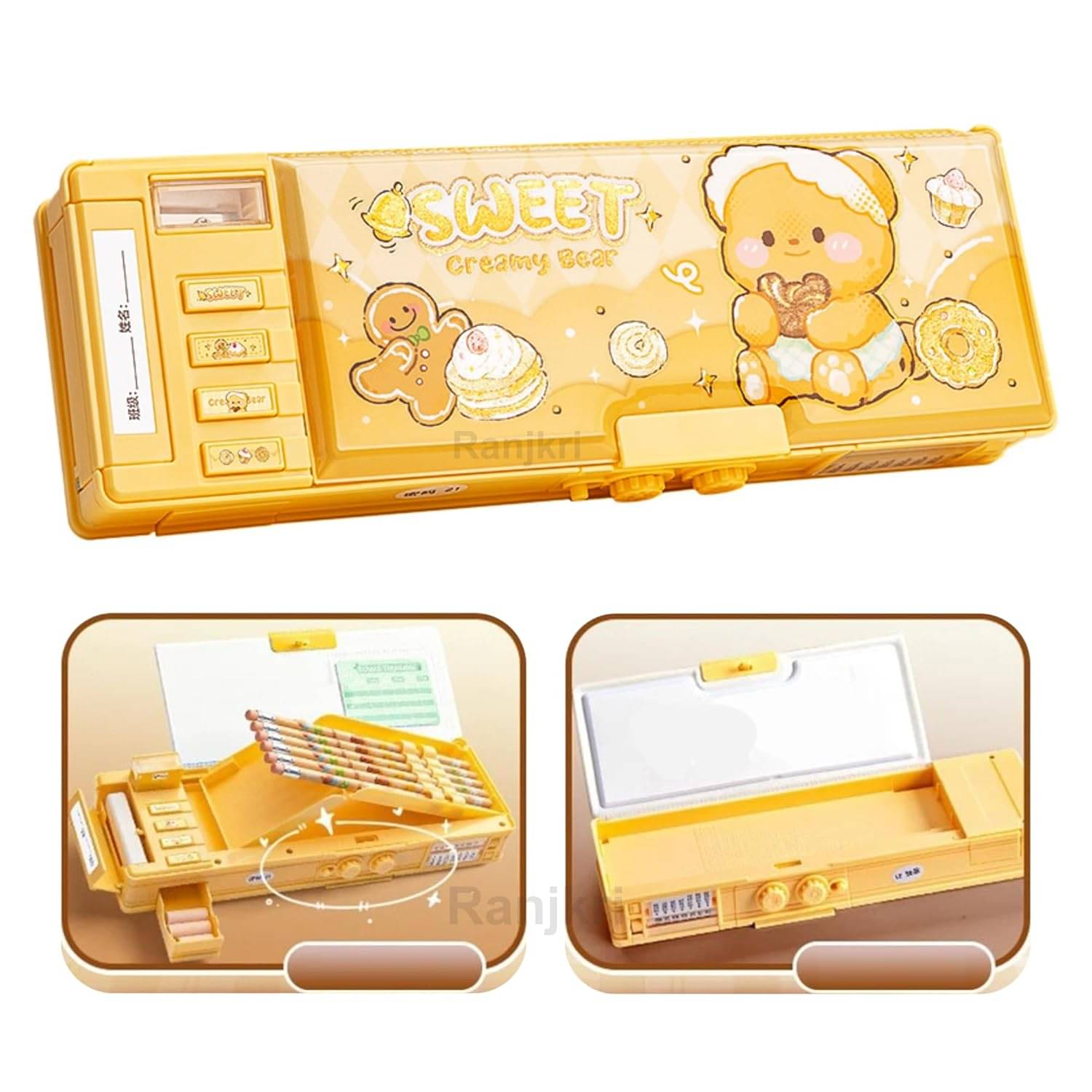     			Villy Multifunctional Geometry Lock Pencil Box for Kids, Students, Boys & Girls, Magnetic & Passworld Lock Compass Box