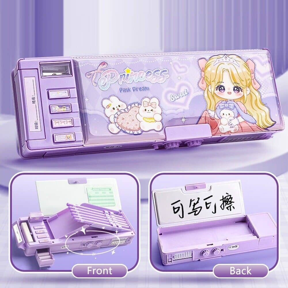 Villy  Pencil Box for Boys & Girls, Plastic Password Lock Pencil Box for School