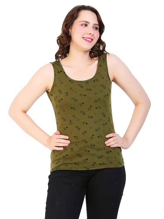 Volex Women's Cotton Tank Top ( Olive )     			Volex Women's Cotton Tank Top ( Olive )