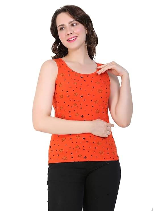     			Volex Women's Cotton Tank Top ( Orange )